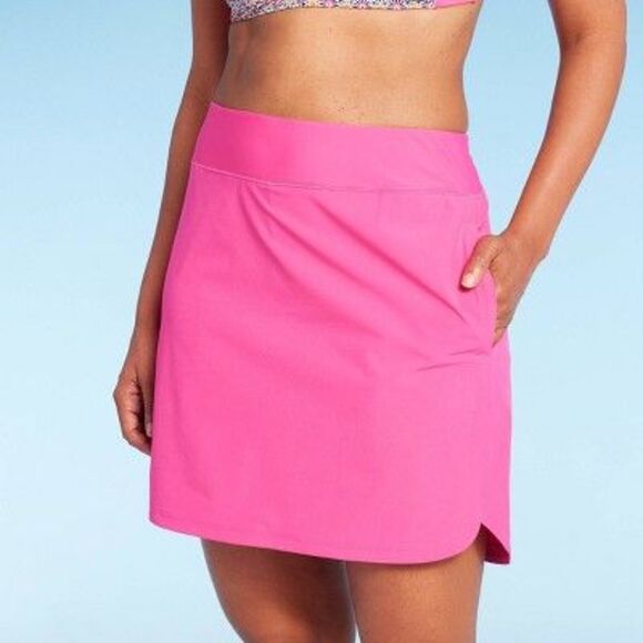 Lands' End Women's UPF 50 Swim Skort - Pink L - New - Picture 1 of 4